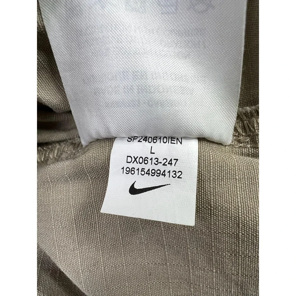 Nike Mens Large Beige Relaxed Fit Club Woven Cargo Ripstop Pants DX0613-247